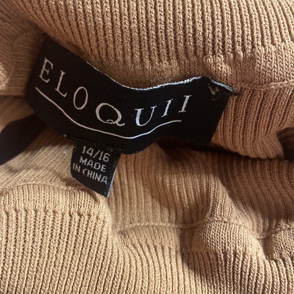 ELOQUII CAMEL RIBBED SLEEVELESS TURTLENECK SIZE 14-16 - Picture 3 of 3